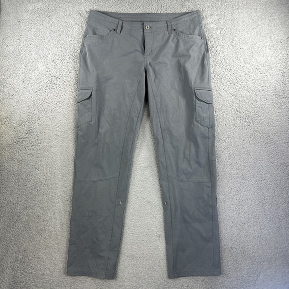 Kuhl Pants Womens 16 Grey Freeflex Roll Up Cargo Outdoor Hiking Stretch Gorpcore - Picture 1 of 11